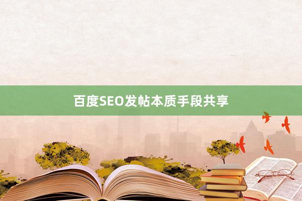 百度SEO发帖本质手段共享